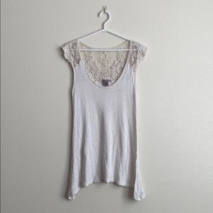 Cream colored light top with lace